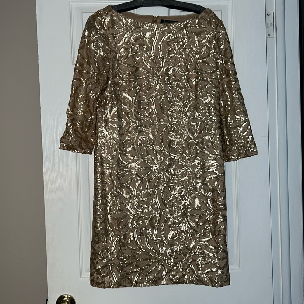 Lauren Ralph Lauren Gold Sequin Dress